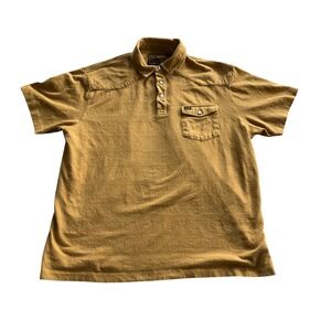 Howler Brothers Polo Shirt Mens XXL Yellow Short Sleeve Western Yoke Textured